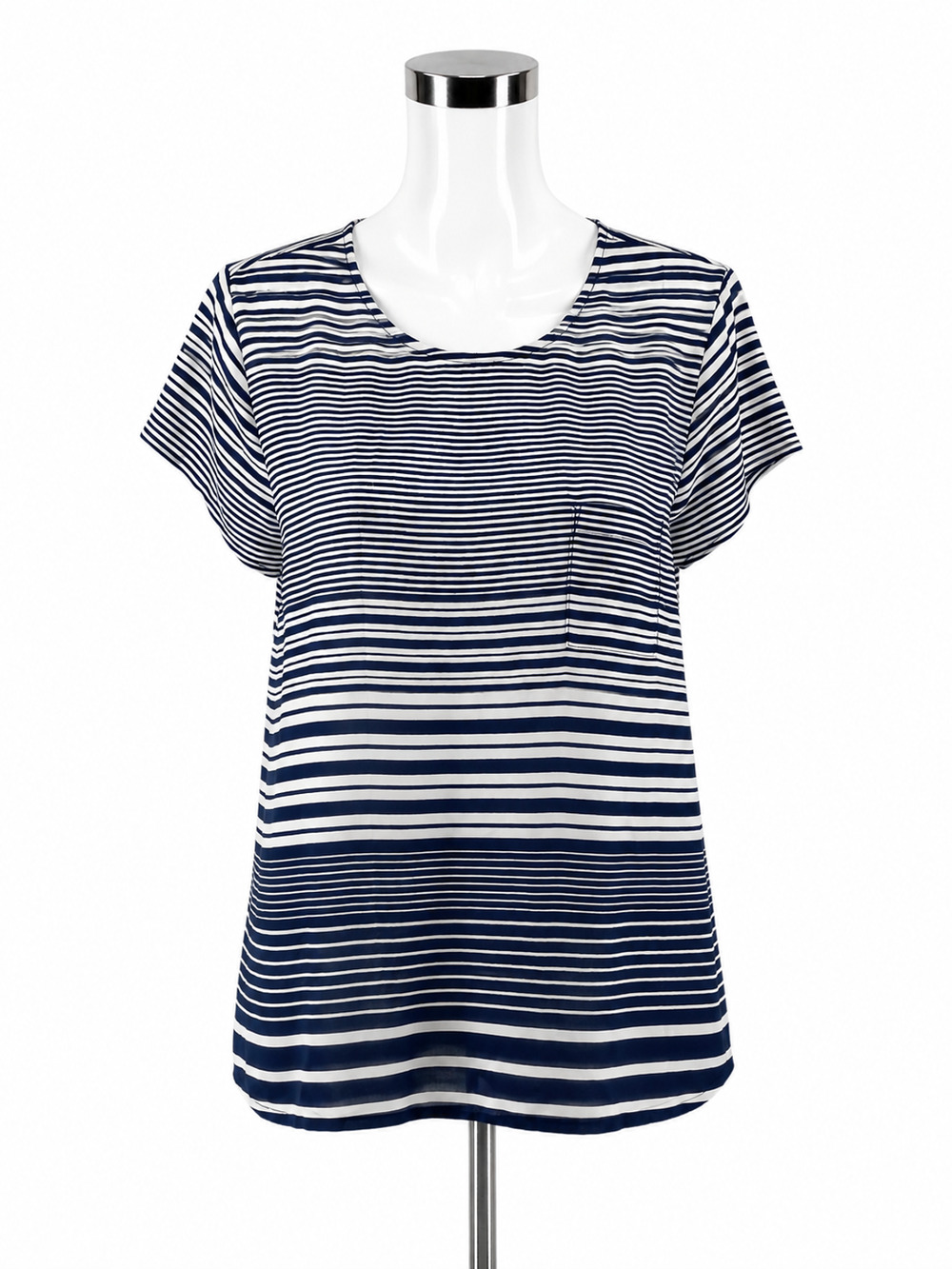 The Limited Navy White Striped High-Low Tunic Top Size Large NWT